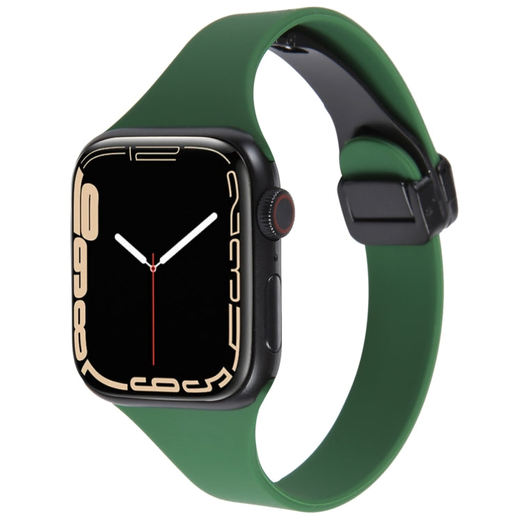 Magnetic Buckle Slim Silicone Watch Band, For Apple Watch SE 2022 40mm, For Apple Watch Series 9 45mm, For Apple Watch Series 9 41mm, For Apple Watch SE 2022 44mm