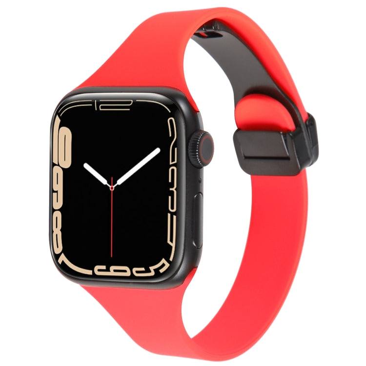 Magnetic Buckle Slim Silicone Watch Band, For Apple Watch SE 2022 40mm, For Apple Watch Series 9 45mm, For Apple Watch Series 9 41mm, For Apple Watch SE 2022 44mm
