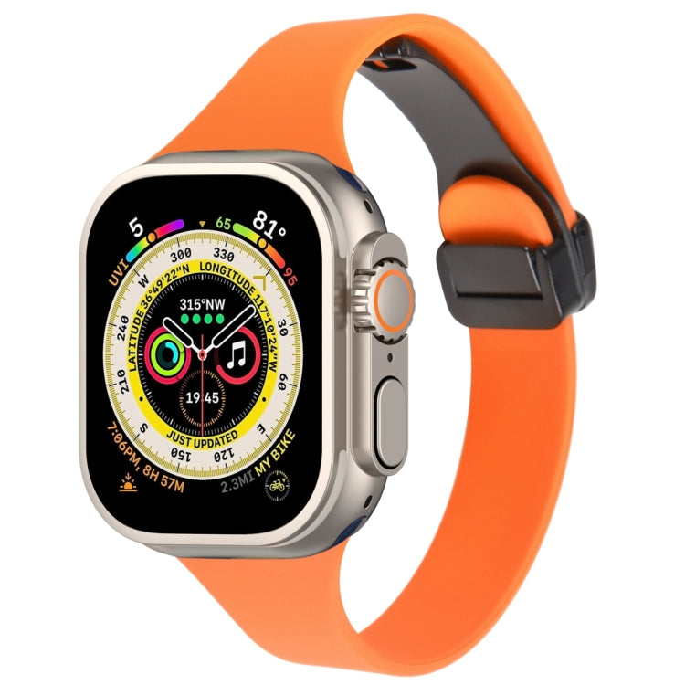 Magnetic Buckle Slim Silicone Watch Band, For Apple Watch Ultra 49mm, For Apple Watch SE 2023 44mm, For Apple Watch SE 2023 40mm, For Apple Watch Ultra 2 49mm