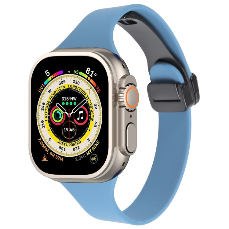 Magnetic Buckle Slim Silicone Watch Band, For Apple Watch Ultra 49mm, For Apple Watch SE 2023 44mm, For Apple Watch SE 2023 40mm, For Apple Watch Ultra 2 49mm