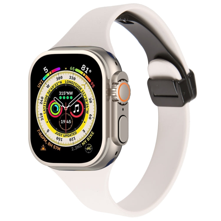 Magnetic Buckle Slim Silicone Watch Band, For Apple Watch Ultra 49mm, For Apple Watch SE 2023 44mm, For Apple Watch SE 2023 40mm, For Apple Watch Ultra 2 49mm