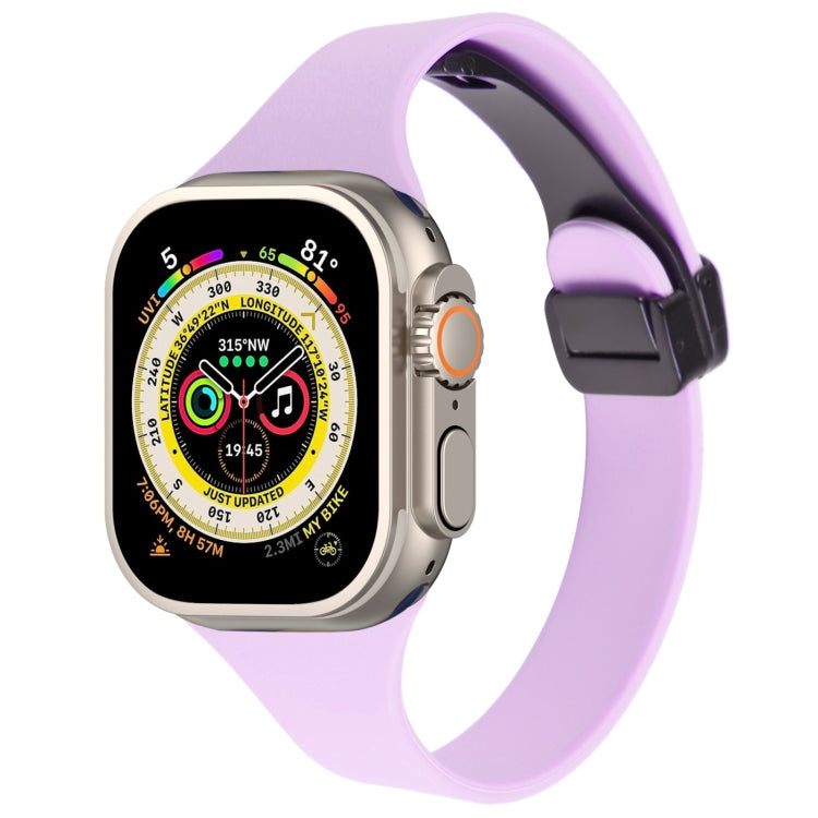 Magnetic Buckle Slim Silicone Watch Band, For Apple Watch Ultra 49mm, For Apple Watch SE 2023 44mm, For Apple Watch SE 2023 40mm, For Apple Watch Ultra 2 49mm
