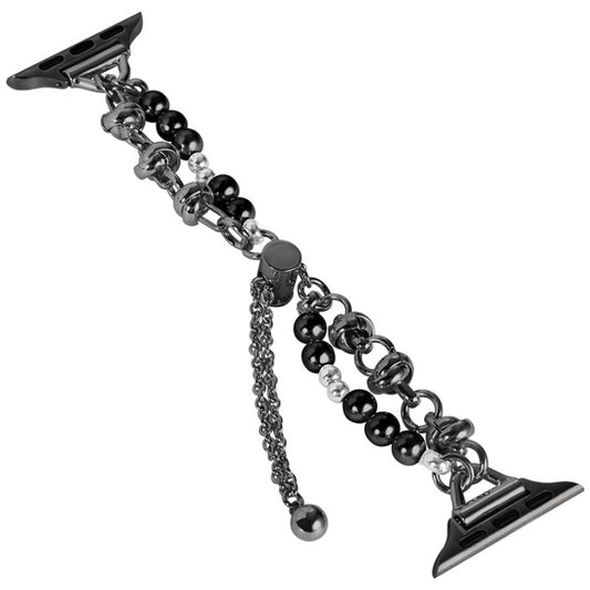 Perlenarmband Metall Uhrenarmband, Für Apple Watch SE 2023 44mm, Für Apple Watch Ultra 49mm, Für Apple Watch SE 2023 40mm, Für Apple Watch 8 41mm, Für Apple Watch Ultra 2 49mm, Für Apple Watch 8 45mm, Für Apple Watch SE 2022 40mm