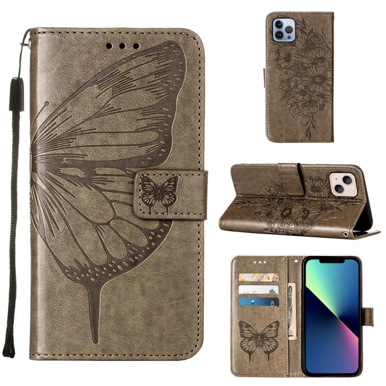 Geprägte Schmetterlings-Leder-Handyhülle, für iPhone 17e / 16e, für iPhone 17 Pro Max, für iPhone 17 Pro, für iPhone 17, für iPhone Air, für iPhone 16 Pro Max, für iPhone 16 Pro, für iPhone 16 Plus, für iPhone 16, für iPhone 15 Pro Max, für iPhone 15 Pro
