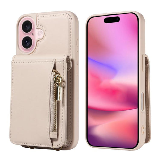 Umhängetasche mit Reißverschluss, Leder-Handyhülle, für iPhone 17 Pro Max, für iPhone 17 Pro, für iPhone 17, für iPhone Air, für iPhone 16 Pro Max, für iPhone 16 Pro, für iPhone 16 Plus, für iPhone 16, für iPhone 15 Pro Max, für iPhone 15 Pro