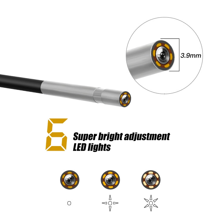 P30 3.9mm 1080P IP68 Waterproof 4.3 inch Screen Single Camera Digital Endoscope, 2m Hard Cable, 5m Hard Cable, 10m Hard Cable
