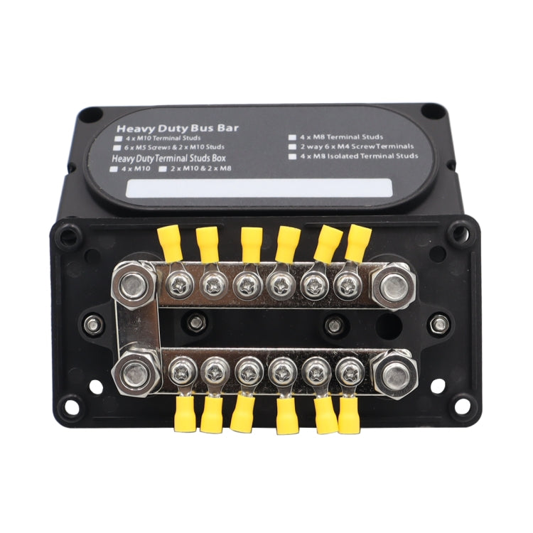300A 12-48V RV Yacht Modified Double Row 12-way M6 Terminal Busbar with 12pcs Terminals, CP-3158, CP-3159