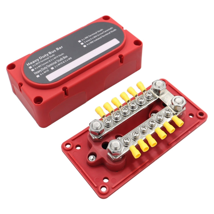 300A 12-48V RV Yacht Modified Double Row 12-way M6 Terminal Busbar with 12pcs Terminals, CP-3158, CP-3159