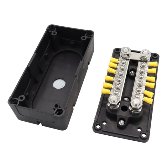 1 Pair 300A 12-48V RV Yacht Modified Double Row 12-way M6 Terminal Busbar with 24pcs Terminals, CP-3160