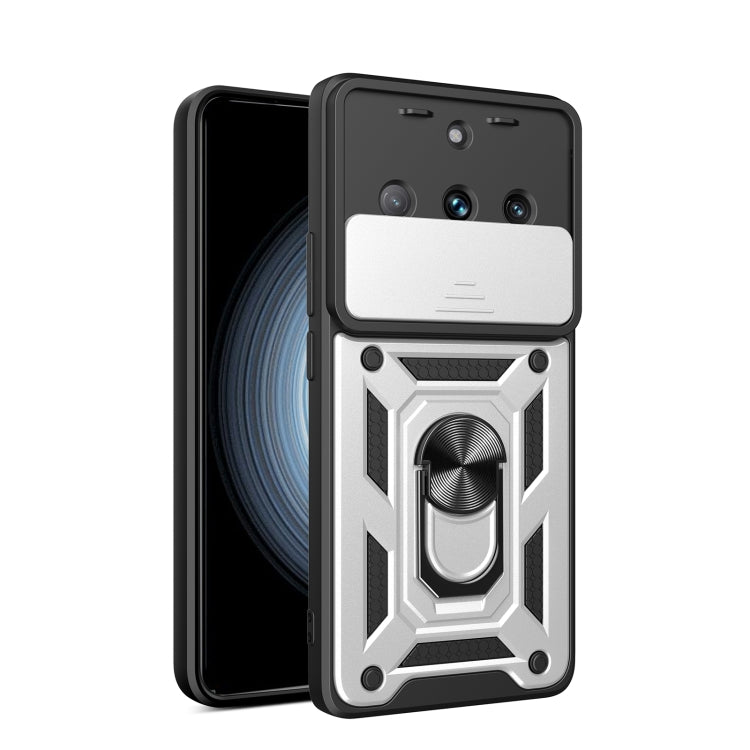 Handyhülle aus TPU+PC mit verschiebbarer Kameraabdeckung, für Realme C75 4G / 14x 5G Global, für Realme 13+ 5G, für Realme 13 Pro / 13 Pro+ 5G, für Realme C61 / C63, für Realme 12 5G Global, für Realme 12+ 5G Global, für Realme 12 Pro / 12 Pro+ 5G