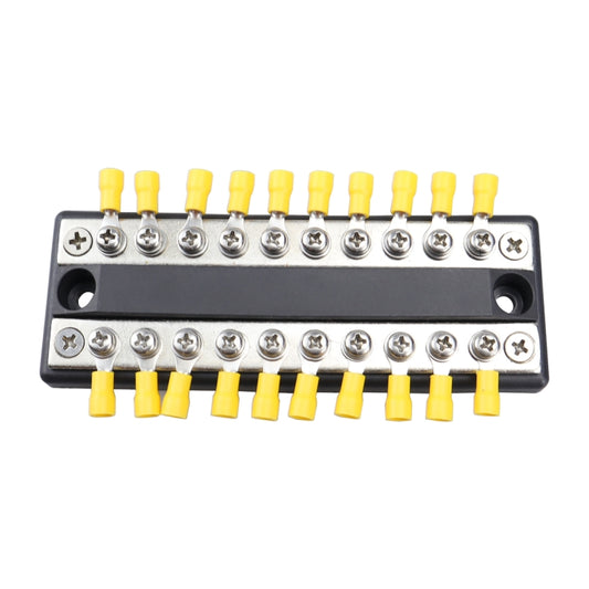 CP-4051 100A 48V RV Yacht Modified Double Row 10-way Busbar with 20pcs Terminals, CP-4051