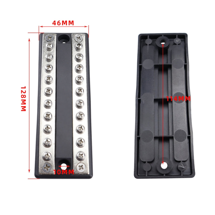CP-4051 100A 48V RV Yacht Modified Double Row 10-way Busbar with 20pcs Terminals, CP-4051