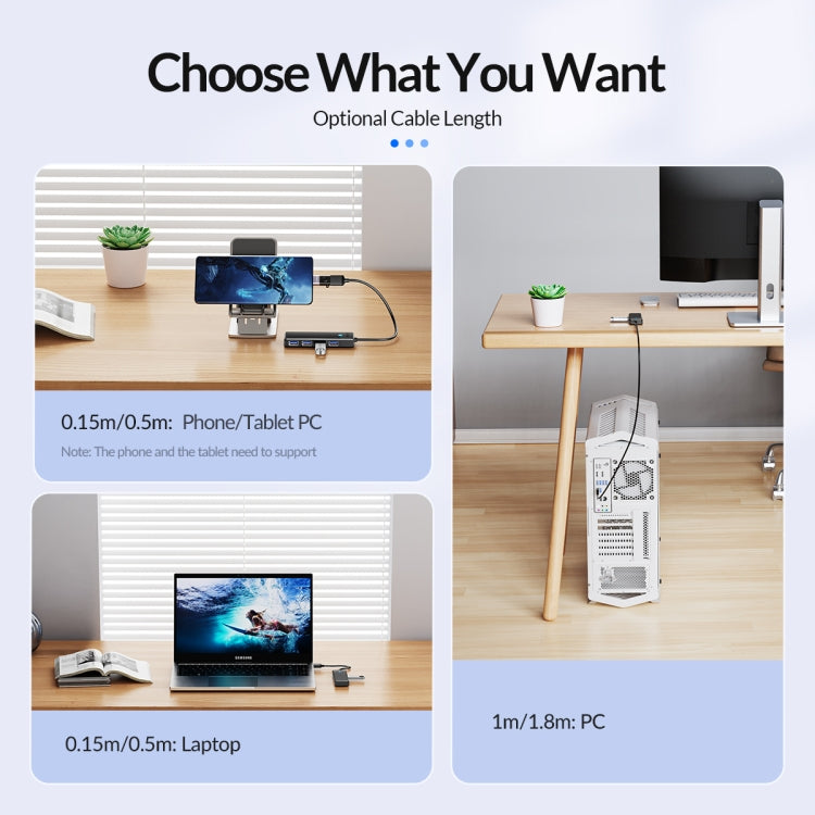ORICO PAPW4A-U3 4 in 1 USB to USB Multi-function Docking Station HUB Adapter, PAPW4A-U3