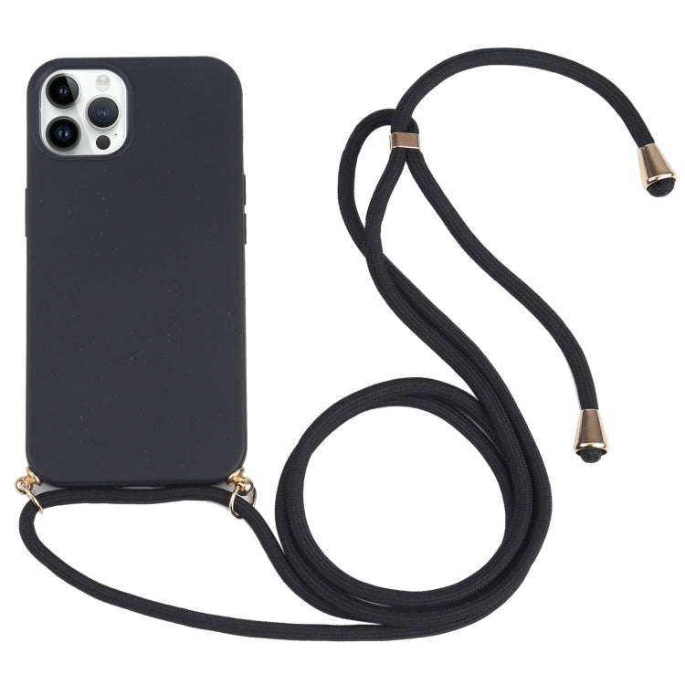 Wheat Straw TPU Shockproof Phone Case with Neck Lanyard, For iPhone 16 Pro Max, For iPhone 16 Pro, For iPhone 16 Plus, For iPhone 16, For iPhone 15 Pro Max, For iPhone 15 Pro, For iPhone 15 Plus, For iPhone 15