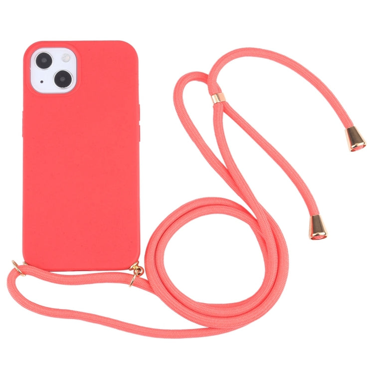 Wheat Straw TPU Shockproof Phone Case with Neck Lanyard, For iPhone 16 Pro Max, For iPhone 16 Pro, For iPhone 16 Plus, For iPhone 16, For iPhone 15 Pro Max, For iPhone 15 Pro, For iPhone 15 Plus, For iPhone 15