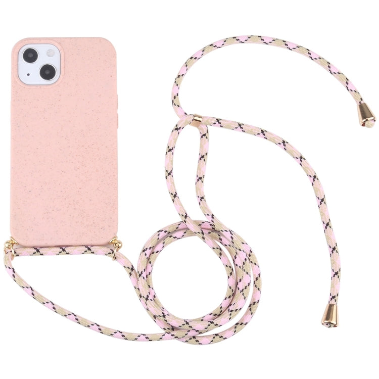 Wheat Straw TPU Shockproof Phone Case with Neck Lanyard, For iPhone 16 Pro Max, For iPhone 16 Pro, For iPhone 16 Plus, For iPhone 16, For iPhone 15 Pro Max, For iPhone 15 Pro, For iPhone 15 Plus, For iPhone 15