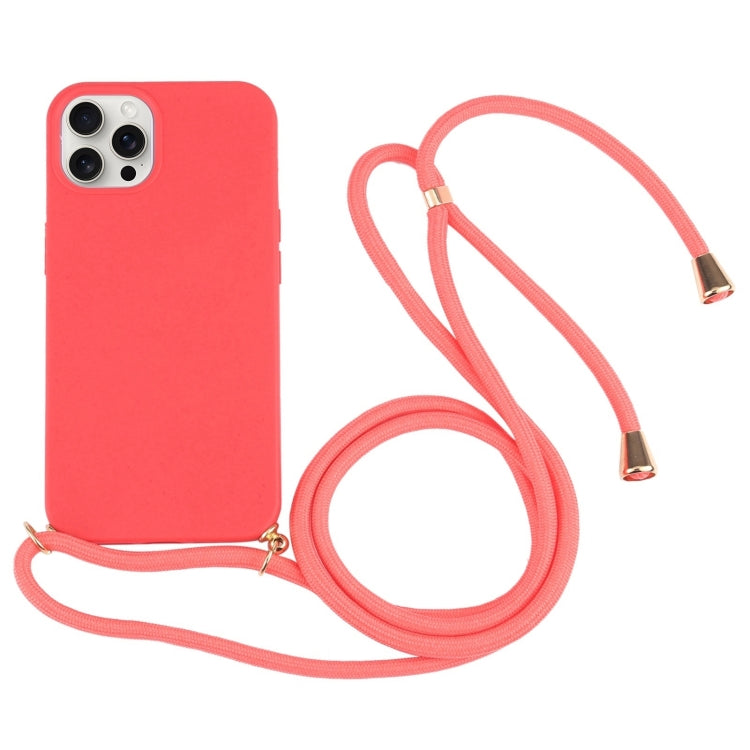 Wheat Straw TPU Shockproof Phone Case with Neck Lanyard, For iPhone 16 Pro Max, For iPhone 16 Pro, For iPhone 16 Plus, For iPhone 16, For iPhone 15 Pro Max, For iPhone 15 Pro, For iPhone 15 Plus, For iPhone 15