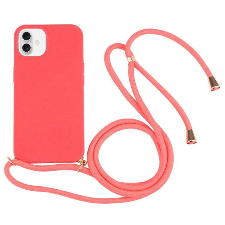 Wheat Straw TPU Shockproof Phone Case with Neck Lanyard, For iPhone 16 Pro Max, For iPhone 16 Pro, For iPhone 16 Plus, For iPhone 16, For iPhone 15 Pro Max, For iPhone 15 Pro, For iPhone 15 Plus, For iPhone 15