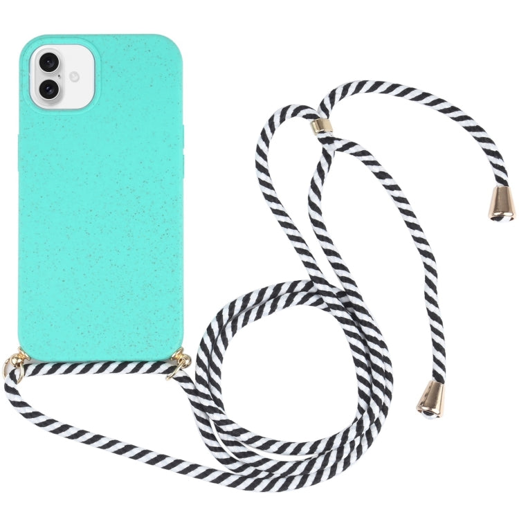 Wheat Straw TPU Shockproof Phone Case with Neck Lanyard, For iPhone 16 Pro Max, For iPhone 16 Pro, For iPhone 16 Plus, For iPhone 16, For iPhone 15 Pro Max, For iPhone 15 Pro, For iPhone 15 Plus, For iPhone 15
