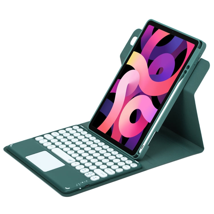 Round Button 360 Degree Rotatable Bluetooth Keyboard Leather Case with Touchpad, For iPad 10th Gen 10.9 2022, For iPad Air 2022 / iPad Pro 11 2021, For iPad 10.2 2021 / Air 2019