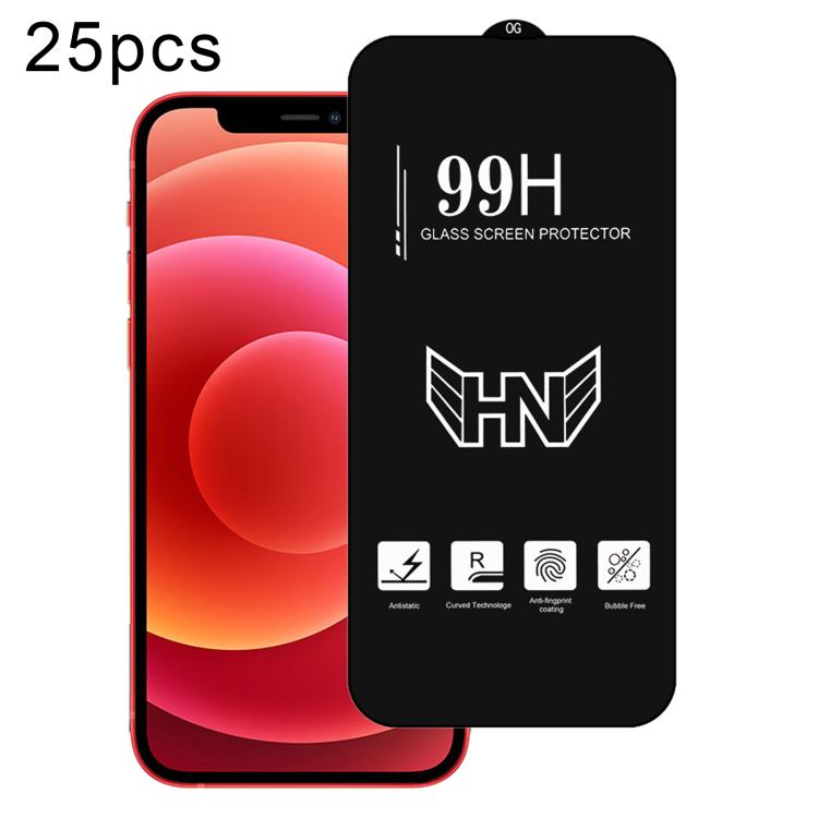 25pcs High Aluminum Large Arc Full Screen Tempered Glass Film, For iPhone 17 Pro Max, For iPhone 17 Pro, For iPhone 17, For iPhone Air, For iPhone 16 Pro Max, For iPhone 16 Pro, For iPhone 16 Plus, For iPhone 16, For iPhone 15 Pro Max, For iPhone 15 Pr...