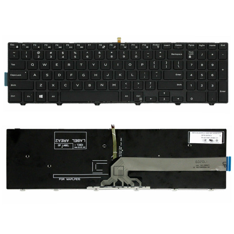 Backlight Laptop Keyboard, For Dell 15-9550 / 15-3000 / 15-5542