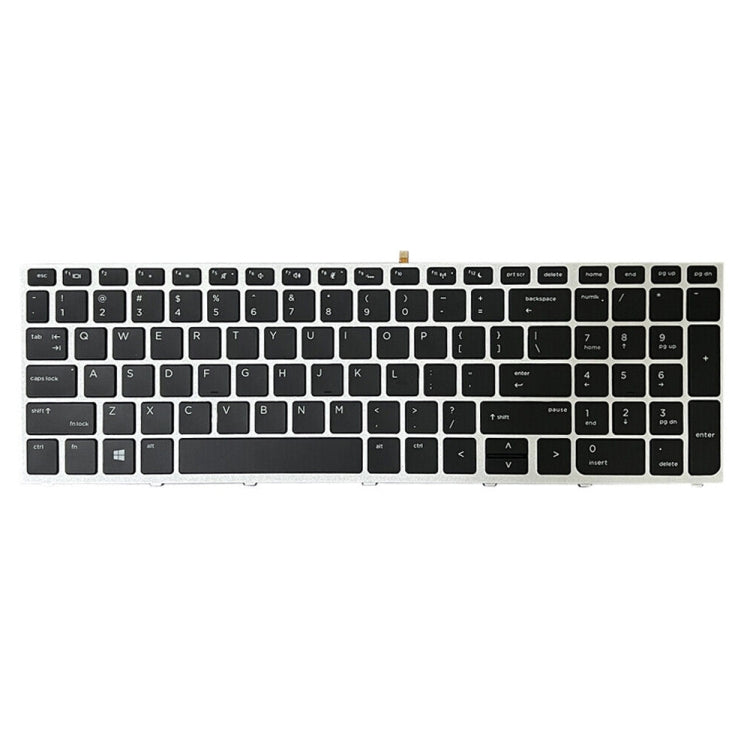 Silver Frame US Version Laptop Backlight Keyboard, For HP ProBook 650 G4