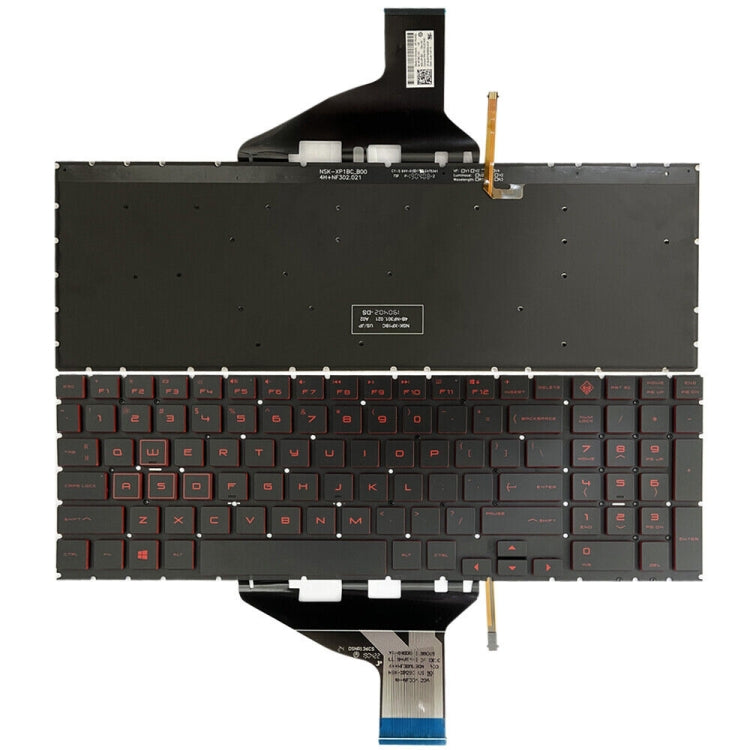 Red US Version Laptop Backlight Keyboard, For HP 15-DC / 15-DH