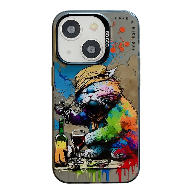 Animal Pattern Oil Painting Series PC + TPU Phone Case, For iPhone 14, For iPhone 14 Pro, For iPhone 14 Pro Max
