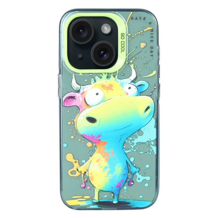 Animal Pattern Oil Painting Series PC + TPU Phone Case, For iPhone 15 Plus, For iPhone 15, For iPhone 14 Plus