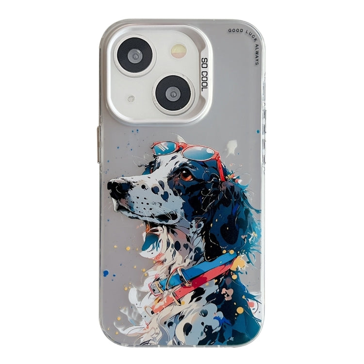 Animal Pattern Oil Painting Series PC + TPU Phone Case, For iPhone 15 Plus, For iPhone 15, For iPhone 14 Plus