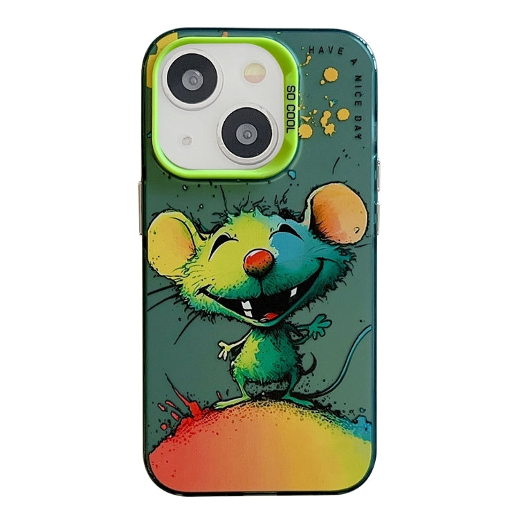 Animal Pattern Oil Painting Series PC + TPU Phone Case, For iPhone 15 Plus, For iPhone 15, For iPhone 14 Plus