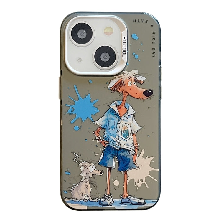 Animal Pattern Oil Painting Series PC + TPU Phone Case, For iPhone 15 Plus, For iPhone 15, For iPhone 14 Plus