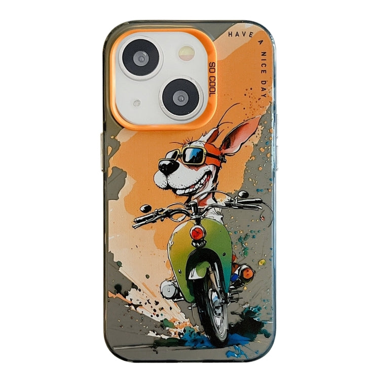 Animal Pattern Oil Painting Series PC + TPU Phone Case, For iPhone 15 Plus, For iPhone 15, For iPhone 14 Plus