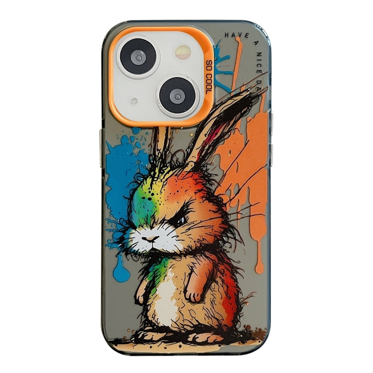 Animal Pattern Oil Painting Series PC + TPU Phone Case, For iPhone 15 Plus, For iPhone 15, For iPhone 14 Plus