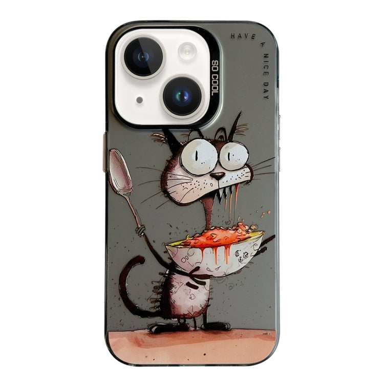 Animal Pattern Oil Painting Series PC + TPU Phone Case, For iPhone 15 Plus, For iPhone 15, For iPhone 14 Plus