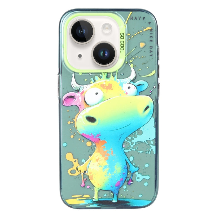 Animal Pattern Oil Painting Series PC + TPU Phone Case, For iPhone 15 Plus, For iPhone 15, For iPhone 14 Plus