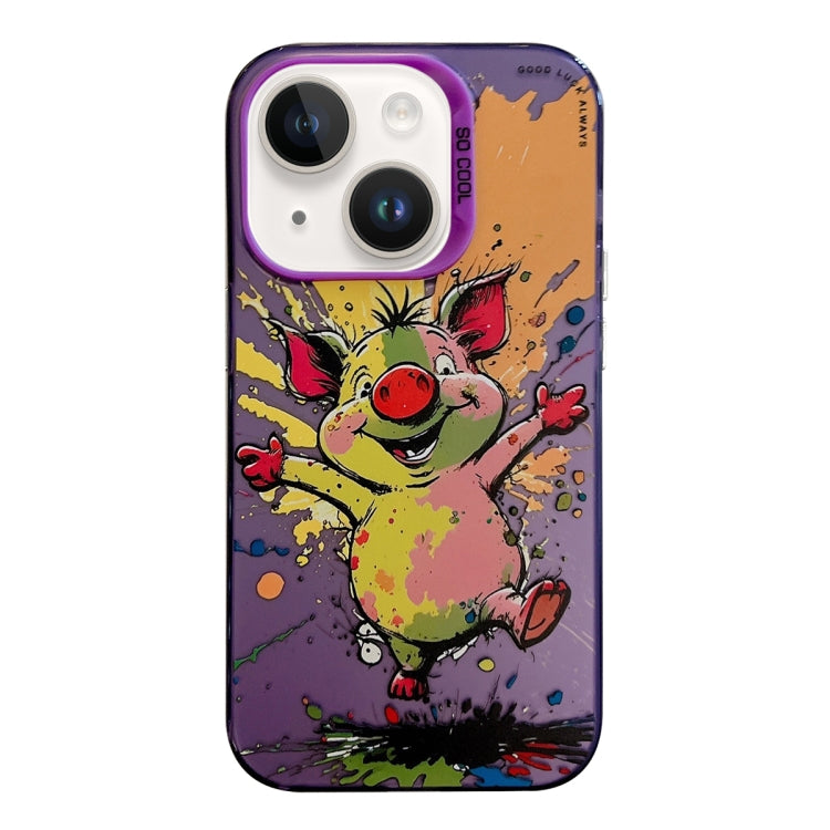 Animal Pattern Oil Painting Series PC + TPU Phone Case, For iPhone 15 Plus, For iPhone 15, For iPhone 14 Plus