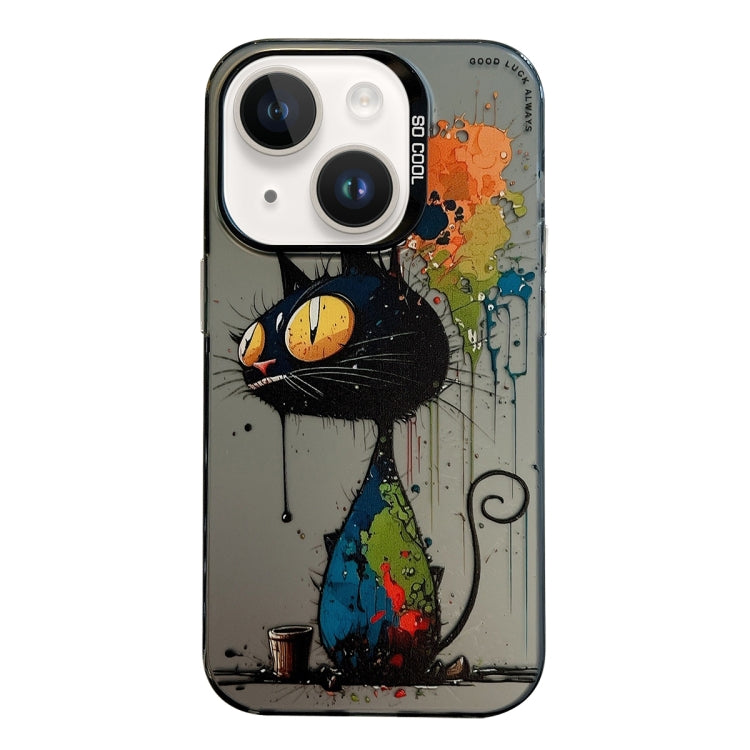 Animal Pattern Oil Painting Series PC + TPU Phone Case, For iPhone 15 Plus, For iPhone 15, For iPhone 14 Plus