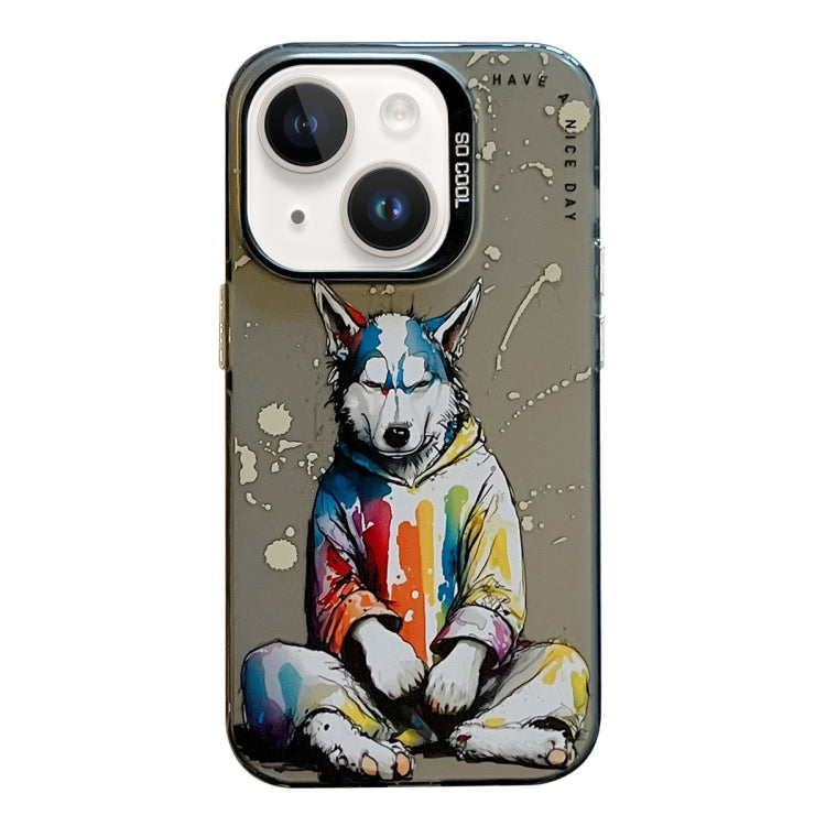 Animal Pattern Oil Painting Series PC + TPU Phone Case, For iPhone 15 Plus, For iPhone 15, For iPhone 14 Plus