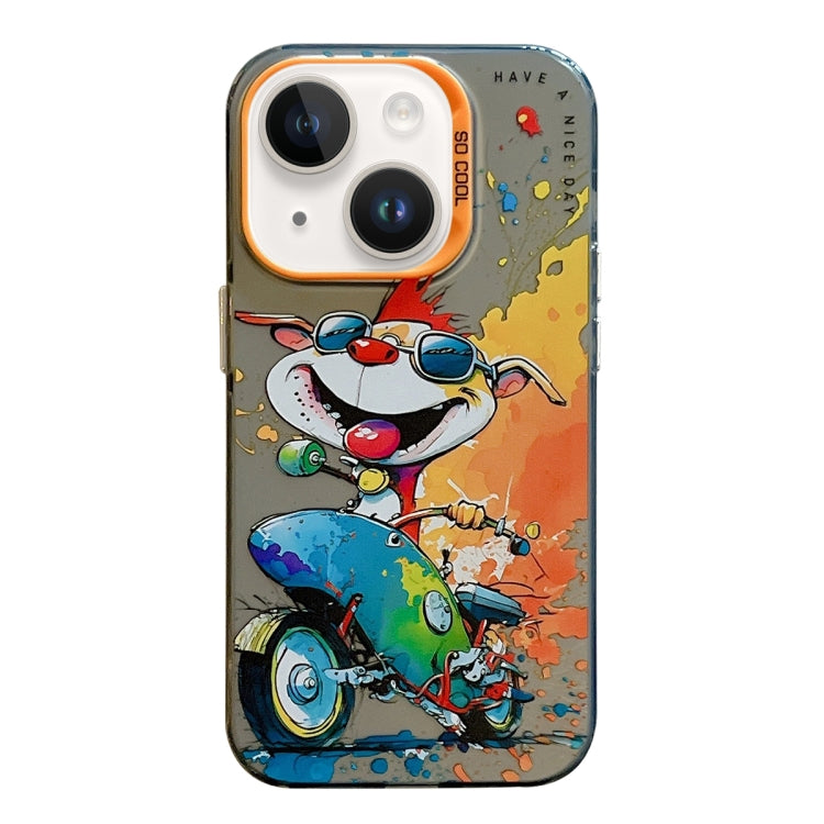 Animal Pattern Oil Painting Series PC + TPU Phone Case, For iPhone 15 Plus, For iPhone 15, For iPhone 14 Plus
