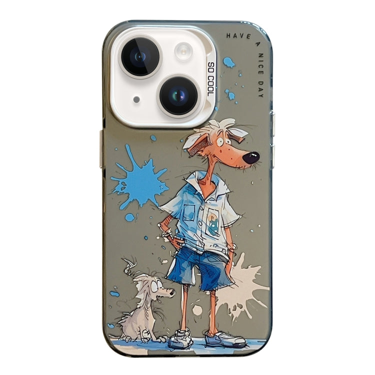 Animal Pattern Oil Painting Series PC + TPU Phone Case, For iPhone 15 Plus, For iPhone 15, For iPhone 14 Plus