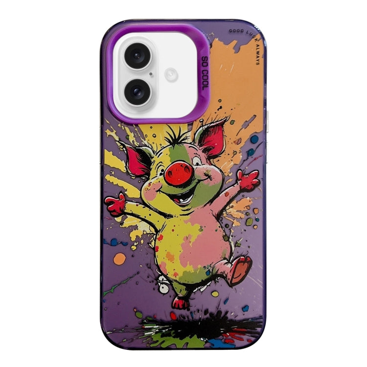 Animal Pattern Oil Painting Series PC + TPU Phone Case, For iPhone 16, For iPhone 15 Pro Max, For iPhone 15 Pro