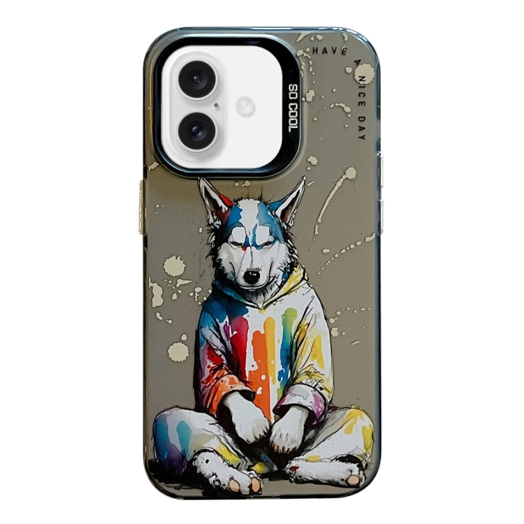 Animal Pattern Oil Painting Series PC + TPU Phone Case, For iPhone 16, For iPhone 15 Pro Max, For iPhone 15 Pro