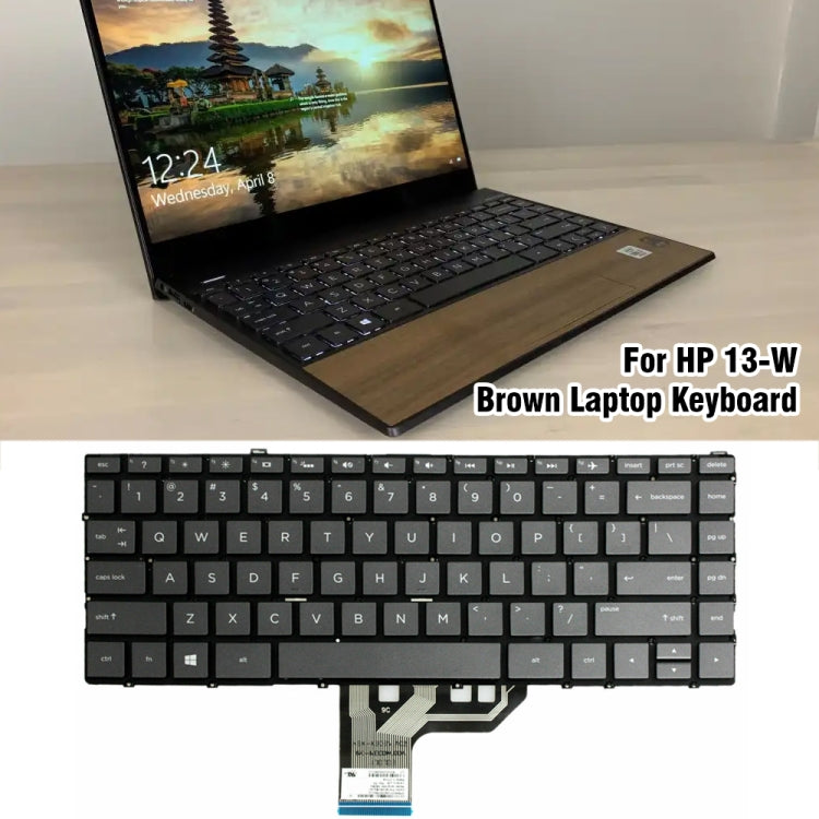 Brown US Version Laptop Keyboard, For HP 13-W