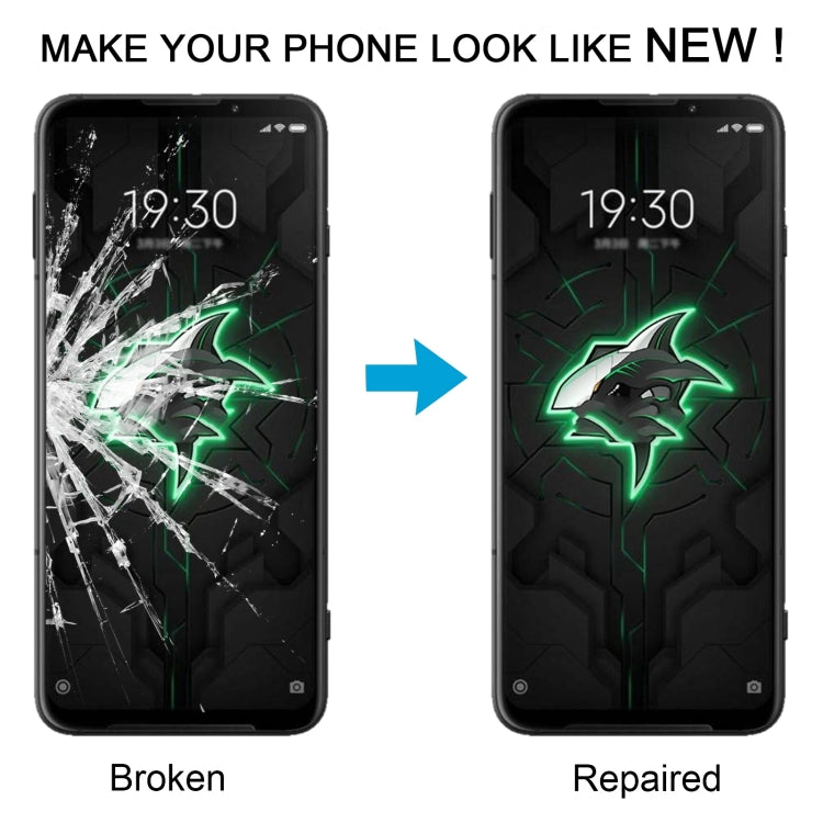 Front Screen Outer Glass Lens with OCA Optically Clear Adhesive, For Xiaomi Black Shark 3
