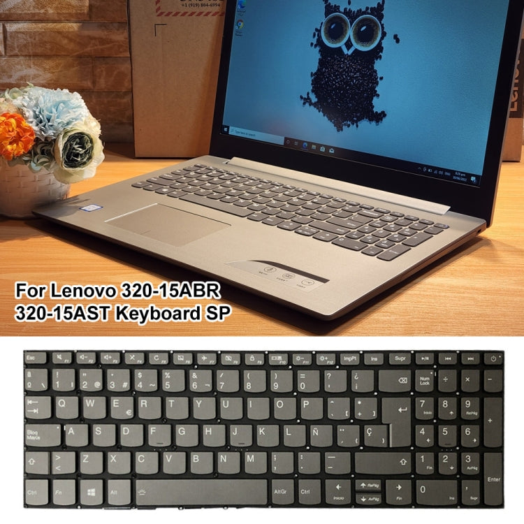 Spanish Version Backlight Laptop Keyboard with Power Button & Enter Key, For Lenovo IdeaPad 320-15ABR / 320-15AST