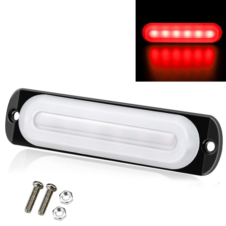 DC12V-24V / 18W Car Truck Emergency Strobe Flash Warning Light 6LEDs Ultra-thin Side Lights, 6LEDs(Red)