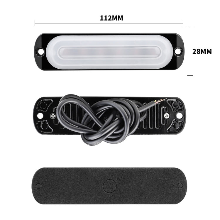 DC12V-24V / 18W Car Truck Emergency Strobe Flash Warning Light 6LEDs Ultra-thin Side Lights, 6LEDs(Red)