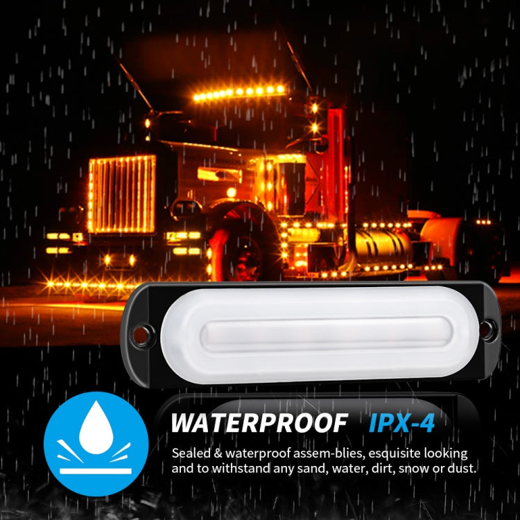 DC12V-24V / 18W Car Truck Emergency Strobe Flash Warning Light 6LEDs Ultra-thin Side Lights, 6LEDs(Red)